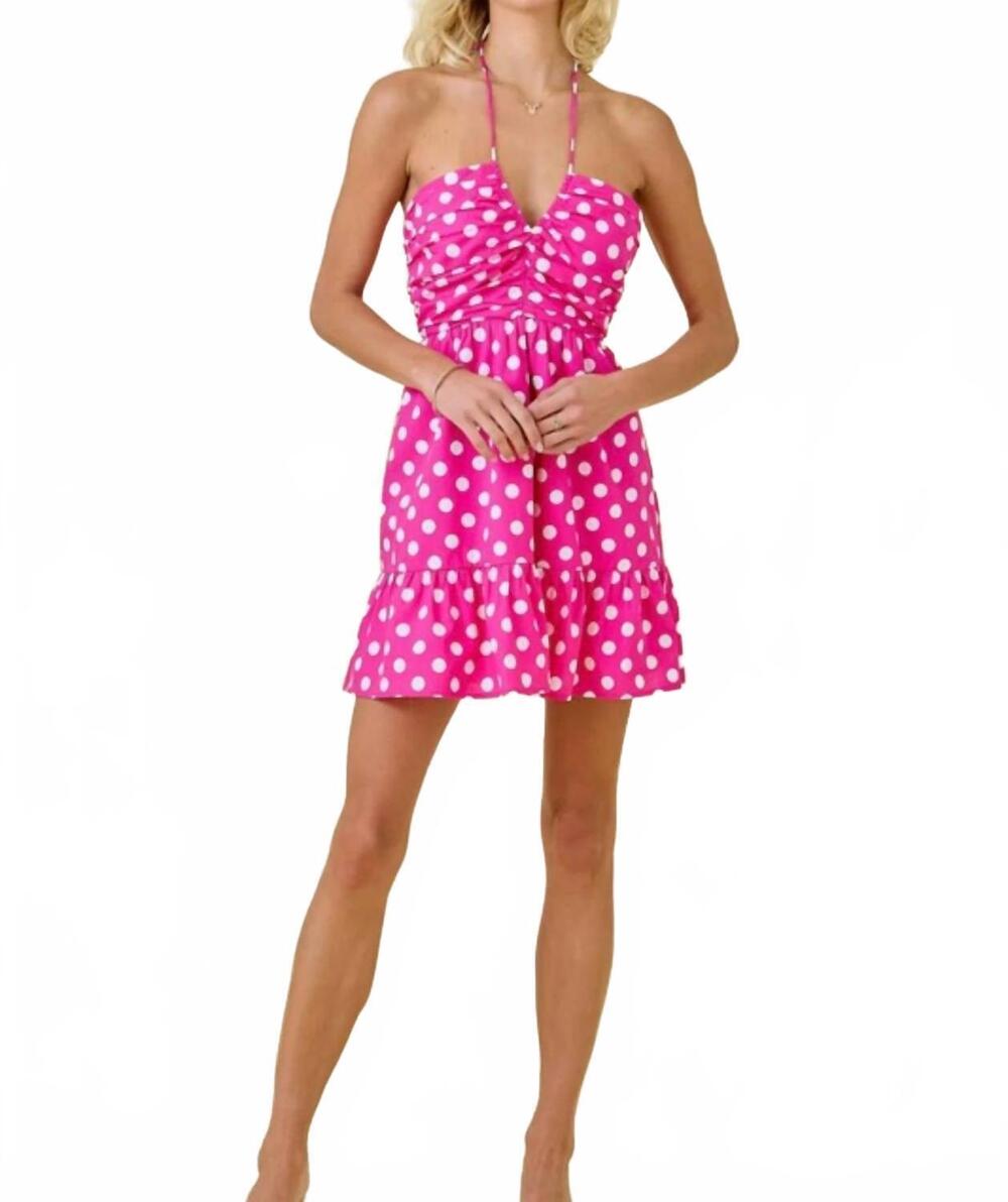 NEW DAY + MOON pilar polka dot halter dress in pink - Picture 8 of 8